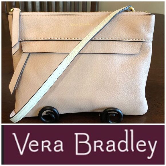 VERA BRADLEY - 🎉HP🎉 Pebbled Leather RFID Convertible Crossbody/Clutch/Pink Blush - Picture 1 of 16